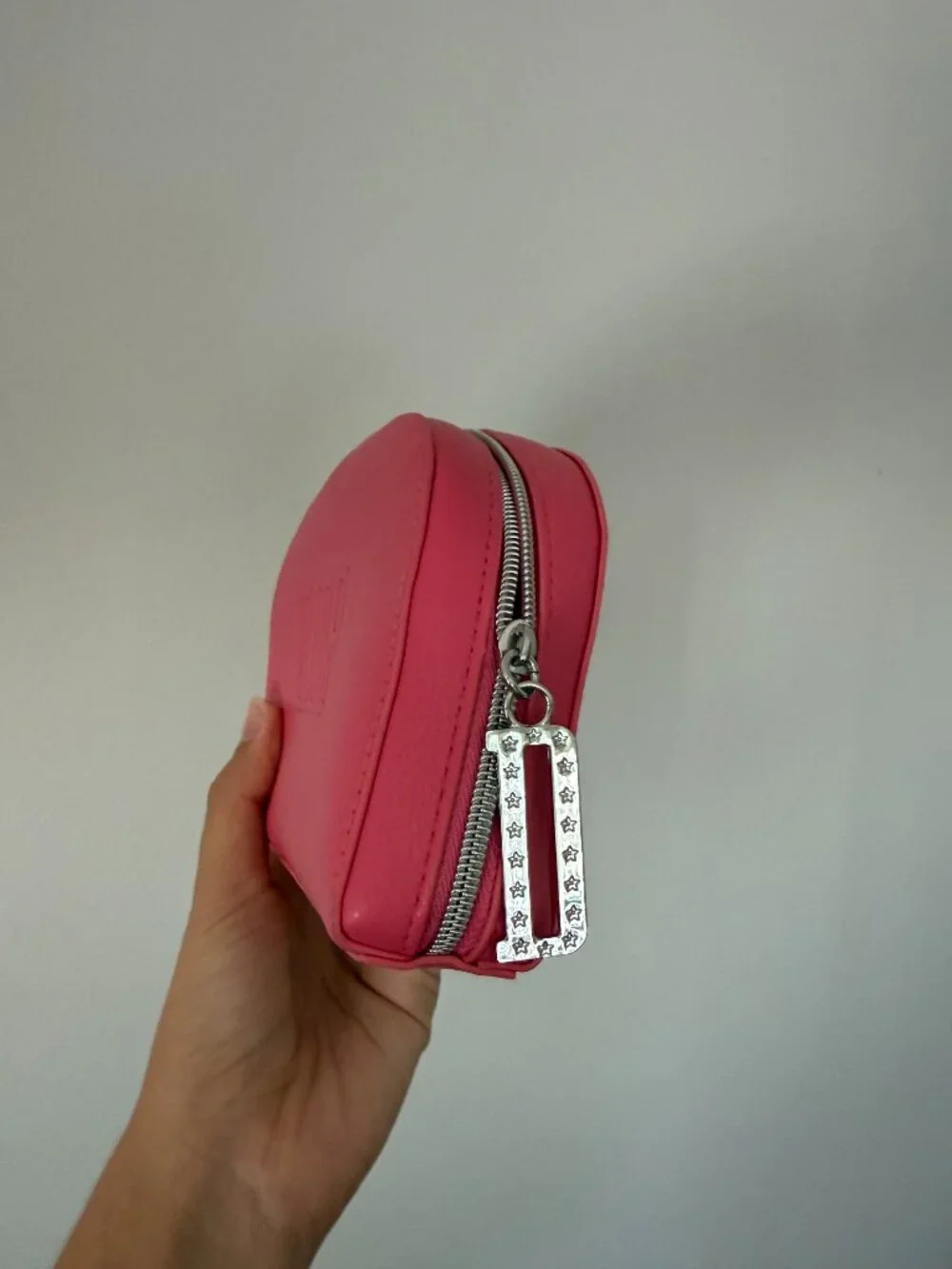 Dior Hot Pink Leather Embossed Cosmetic Case